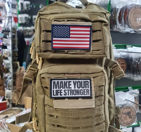 AMERİKA Bayrak Peç 11cm x 7 cm Arkası Cırtlı  - Arma -  Patch ürün görseli 1