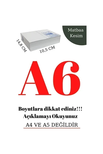 MKS 250 Adet A6 Kağıt Fotokopi Kağıdı Kargo Etiketi E-Ticaret Barkod Kağıdı (A4'ün Çeyreğidir) ürün görseli 1