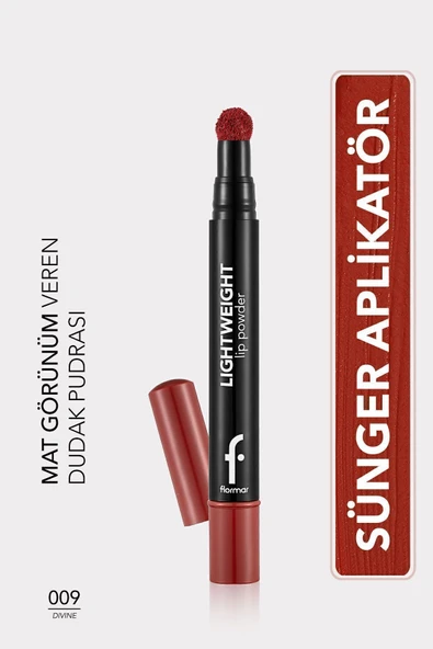 FLORMAR RUJ - LİGHTWEİGHT LİP POWDER 009 DİVİNE 33000116-009 ürün görseli 1