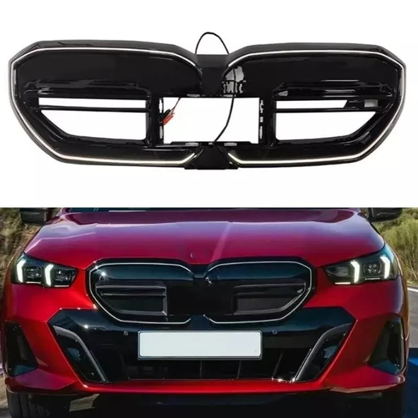 AUTOGP Bmw g60 m60 ön böbrek panjur ızgara ledli m performance 2024+ ürün görseli 1