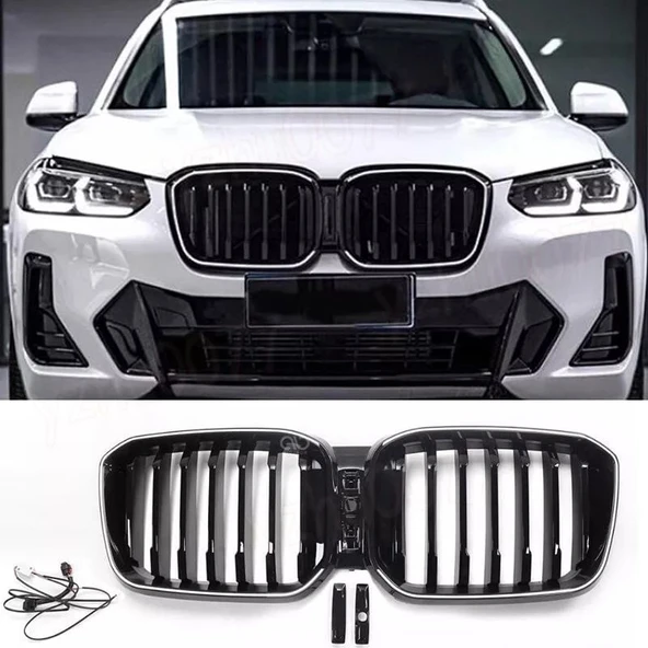 AUTOGP Bmw x3 g01 lci ön böbrek panjur ızgara ledli m performance 2022+ ürün görseli 1