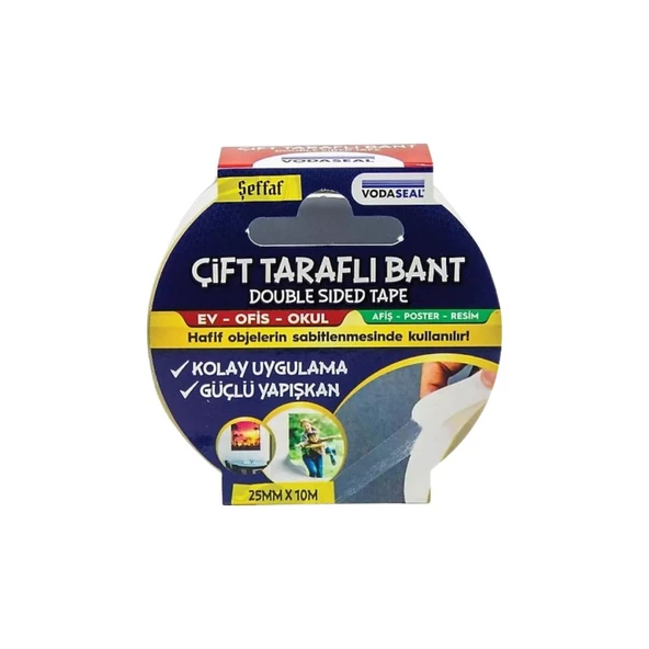 Vodaseal Çift Taraflı Filmik Bant 25 Mm 10 Metre ürün görseli 1