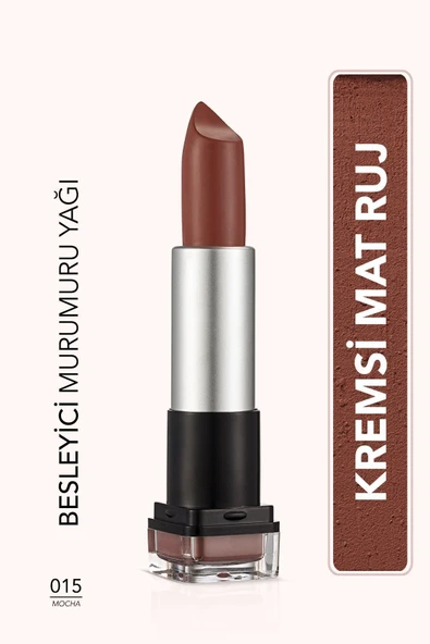 HAFİF DOKULU MAT RUJ (KOYU KAHVE) - HD WEİGHTLESS MATTE LİPSTİCK - 015 MOCHA - 8690604518708 ürün görseli 1