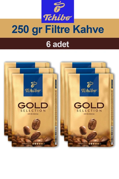 Tchibo Gold Selection Öğütülmüş Filtre Kahve 6 x 250 gr ürün görseli 1