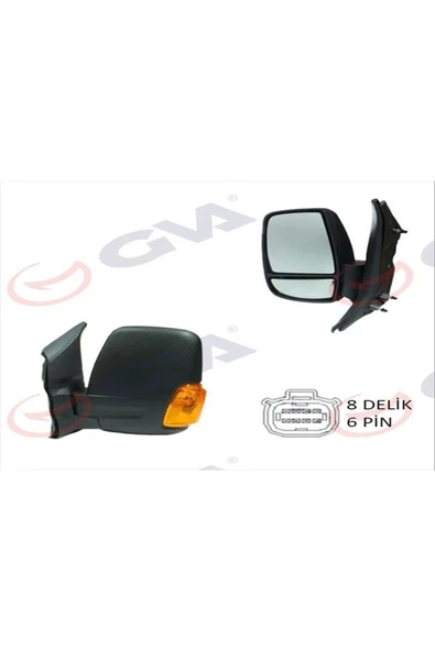 GVA 1032111 -dış Dikiz Aynası Sol Elektrikli Isıtmalı Transit 14 Sarı Sinyalli Desenli Konvek ürün görseli 1