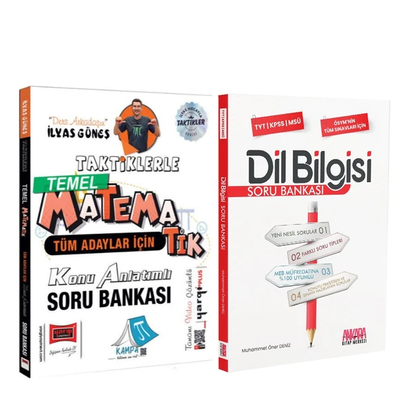 Yargı Tüm Adaylar İçin Taktiklerle Temel Matematik ve AKM Dil Bilgisi Soru Bankası Seti 2 Kitap ürün görseli 1