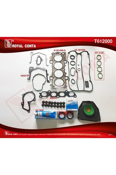 Royal 612000 Motor Takım Conta Reınz Keçeli S Lastikli Fıesta Vı 1.4 16v 97hp 10/08 ürün görseli 1