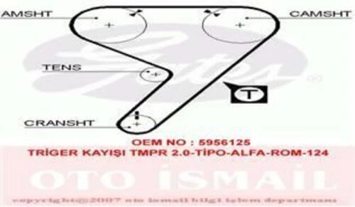 Gates 5080 Triger Eksantrik Kayisi Tempra 2.0 8V 142X180 539664390 ürün görseli 1