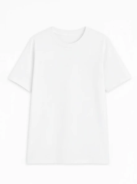 Kadın %100 Pamuk Basic T-shirt - Resim 4