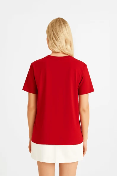Kadın %100 Pamuk Basic T-shirt - Resim 6