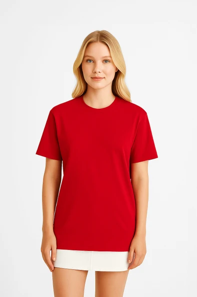 Kadın %100 Pamuk Basic T-shirt ürün görseli 1