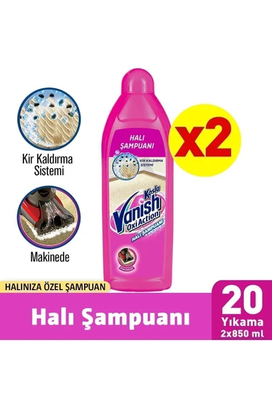 Vanish Kosla Halı Şampuanı Makinede Yıkama 2x850 ml ürün görseli 1
