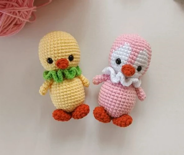 2'Lİ MİNİK AMİGURUMİ OYUNCAK PENGUEN VE CİVCİV ürün görseli 1