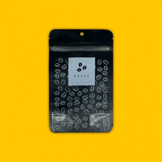 KAHVE BASKILI MAT SİYAH ALÜMİNYUM DOYPACK 11X18 100 GRAM 1000 adet ürün görseli 1