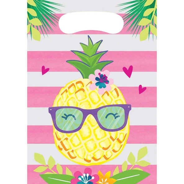Ananas, Flamingo ve Arkadaşları Hediye Poşeti 8 Adet ürün görseli 1