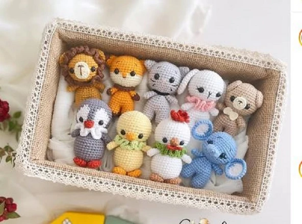 YENİ DOĞAN BEBEK HEDİYELİK 9'LU MİNİK AMİGURUMİ OYUNCAKLAR ürün görseli 1