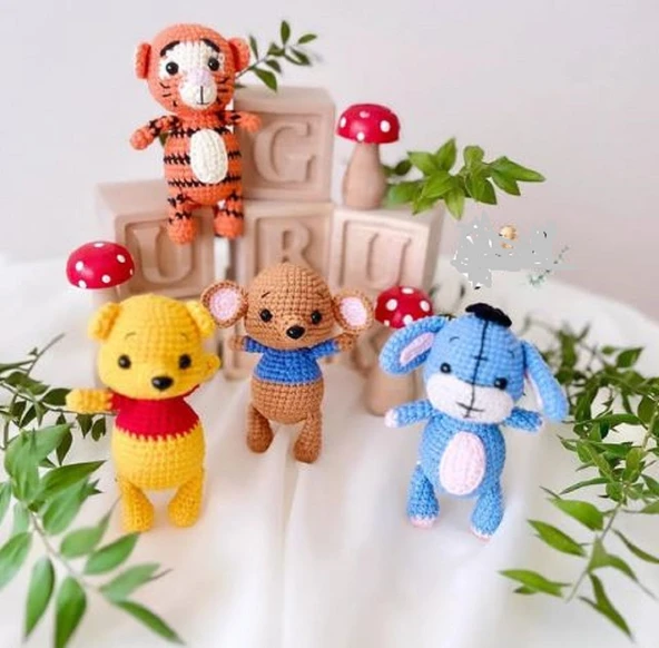 MİNİK ÖRGÜ OYUNCAKLAR WİNNİETHEPOOH VE ARKADAŞLARI ürün görseli 1