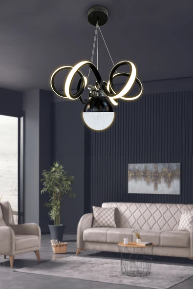 Kıvrım Tekli Şeker Toplu Modern Oturması Led Avizesi ürün görseli 1