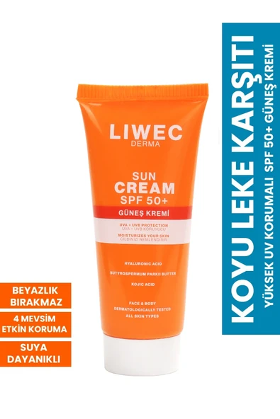 LIWECDERMA Güneş Kremi Yüz Ve Vücut Yüksek Korumalı 50spf Nemlendirici 50 ml ürün görseli 1