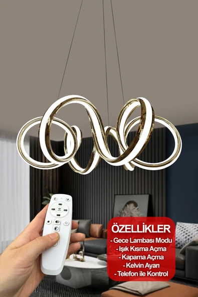 Burgu Çift Yönlü Sırt Led Avize - Resim 5