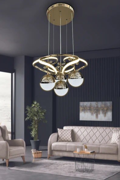 Dron 3 Renk Modern Sarkıt 4 Toplu Led Avize Powerled Ledli Avize - Resim 5