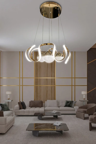 Arya 3 Renk Modern Sarkıt 3 Toplu Led Avize Powerled - Resim 5