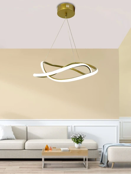 Dalga Modern Sarkıt Led Avize Salon Oturma Odası Mutfak Avizesi ürün görseli 1
