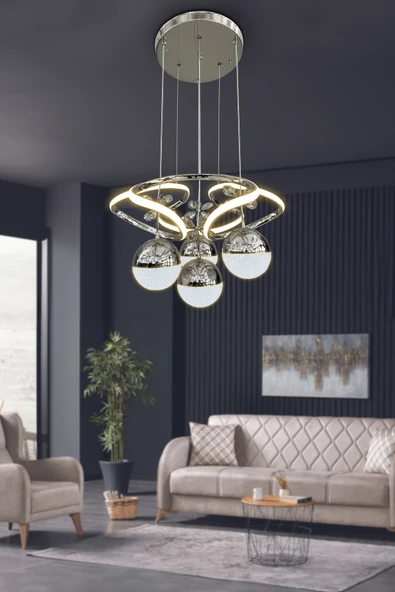 Dron 3 Renk Modern Sarkıt 4 Toplu Led Avize Powerled Ledli Avize - Resim 9