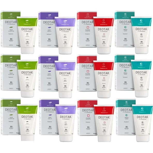Deotak Krem Deodorant Unisex 35ML (Normal Cilt/Mentol/Hassas/Çay Ağacı Yağı) Karma (12 Li Set) ürün görseli 1