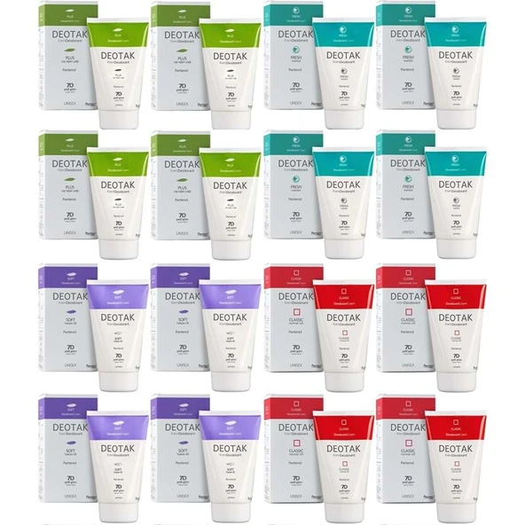 Deotak Krem Deodorant Unisex 35ML (Normal Cilt/Mentol/Hassas/Çay Ağacı Yağı) Karma (16 Lı Set) ürün görseli 1
