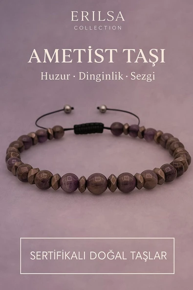 Sertifikalı Premium Ametist Taşı Bileklik – Huzur, Sezgi ve Ruhsal Dinginlik ürün görseli 1