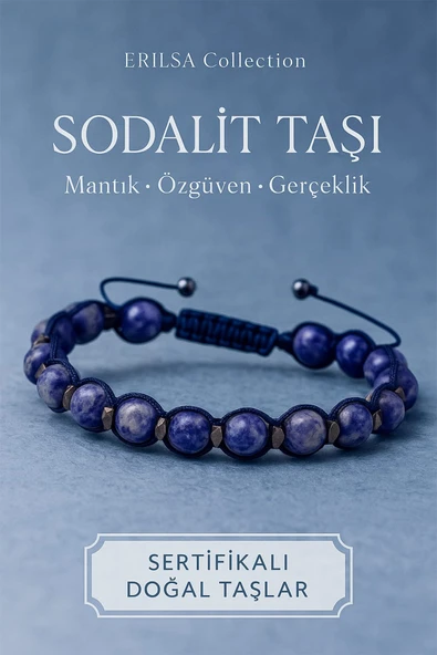 Sertifikalı Sodalit ve Terahertz Taşı Bileklik – Özgüven, Mantık ve Odaklı Şıklığın Güçlü Hali ürün görseli 1