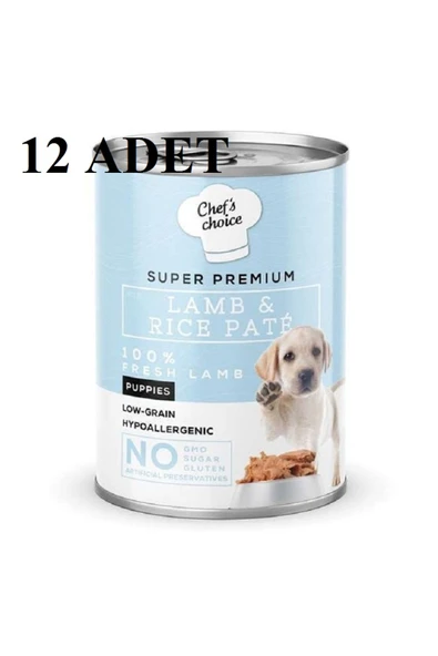 New Chefs Choice Lamb & Rice Pate Kuzulu Pirinçli Yavru Köpek Konservesi 400 gr X 12 ADET ürün görseli 1