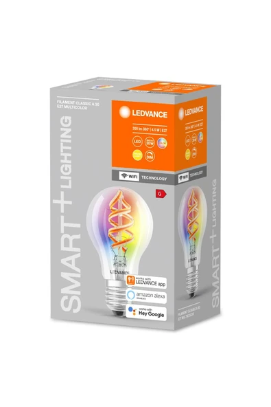 Ledvace Smart Led Flament 4.5W 300lm  E27 Duy Uzaktan Kontrollü Ampul ürün görseli 1
