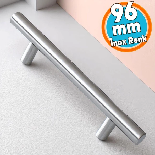 Mobilya Mutfak Çekmece Dolap Dolabı Kulbu Kulpu Kulpları Mia Mojan (96 mm - 9.6 cm) İnox Metal ürün görseli 1