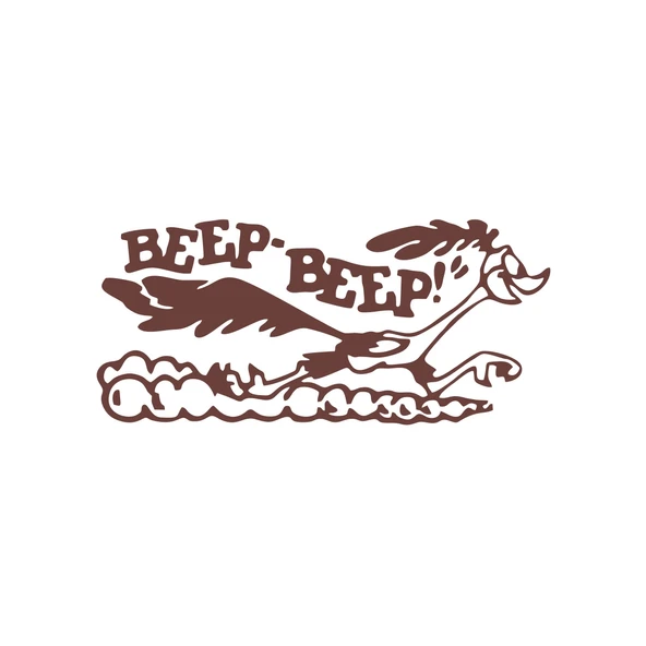 Beep Beep Araba Sticker 17x17 Cm Kahverengi ürün görseli 1