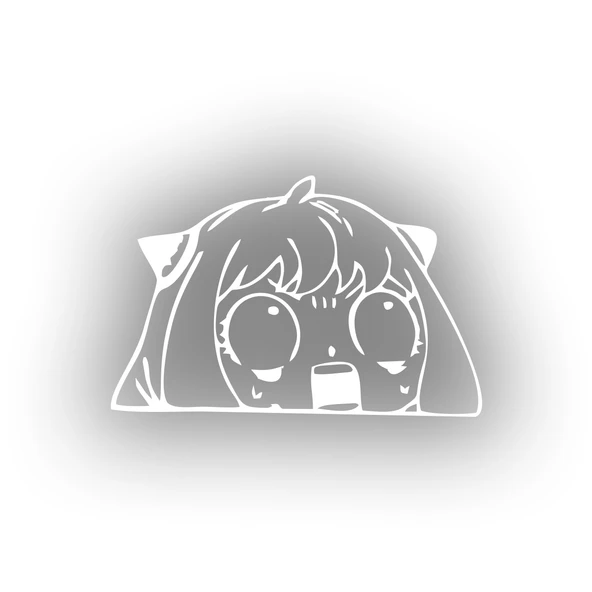 Anime Araba Sticker 17x17 Cm Beyaz ürün görseli 1