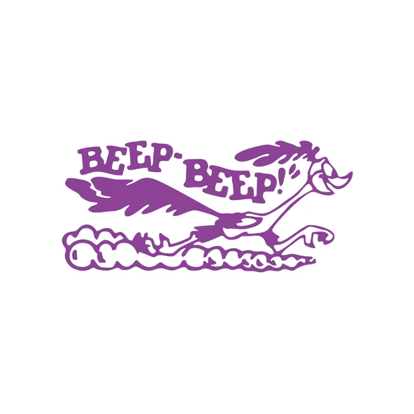 Beep Beep Araba Sticker 17x17 Cm Mor ürün görseli 1