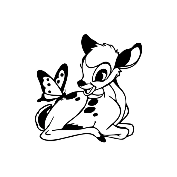 Ceylan Ve Kelebek Araba Sticker 17x17 Cm Siyah ürün görseli 1