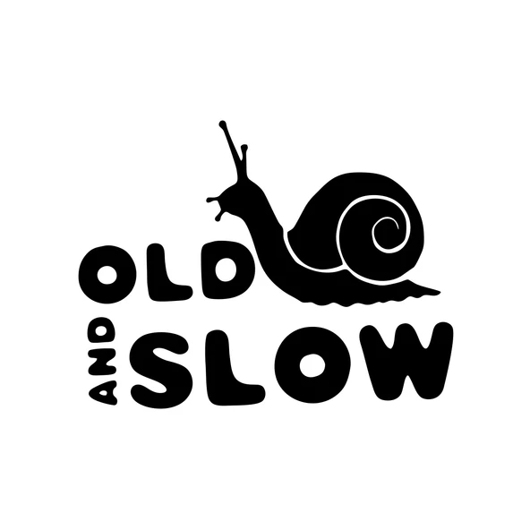 Old and Slow Salyangoz Araba Sticker 17x17 Cm Siyah ürün görseli 1
