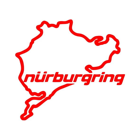 Nürburgring Araba Sticker  17x17 Cm Kırmızı ürün görseli 1