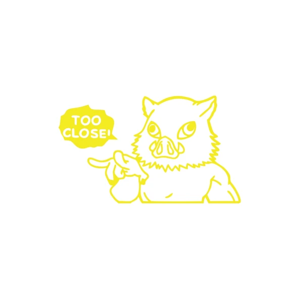 Too Close Anime Araba Sticker 17x17 Cm Sarı ürün görseli 1