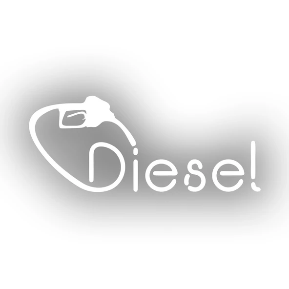 Diesel Araba Sticker 17x17 Cm Beyaz ürün görseli 1