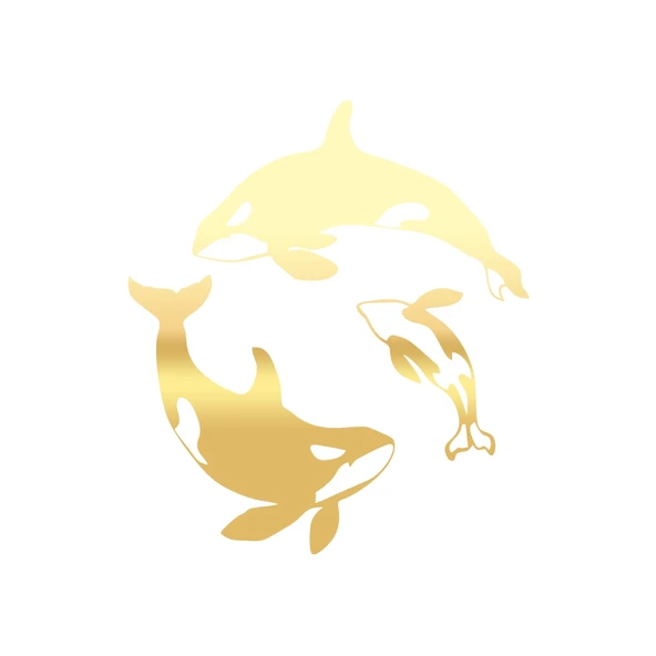 Balinalar Araba Sticker 17x17 Cm Gold ürün görseli 1