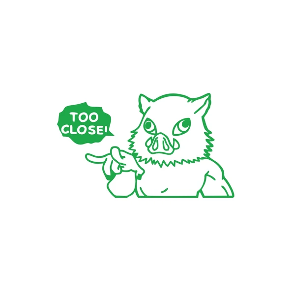 Too Close Anime Araba Sticker 17x17 Cm Yeşil ürün görseli 1
