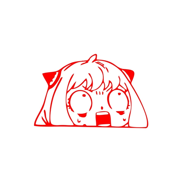 Anime Araba Sticker 17x17 Cm Kırmızı ürün görseli 1
