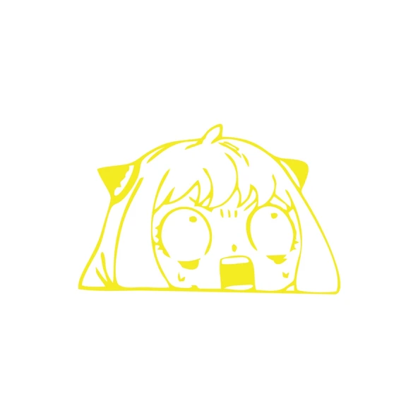 Anime Araba Sticker 17x17 Cm Sarı ürün görseli 1