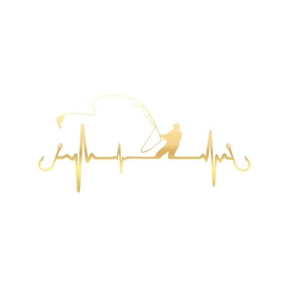 Balıkçılık Araba Sticker 17x17 Cm Gold ürün görseli 1