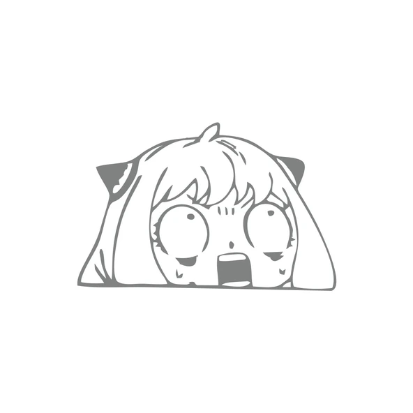 Anime Araba Sticker 17x17 Cm Gri ürün görseli 1