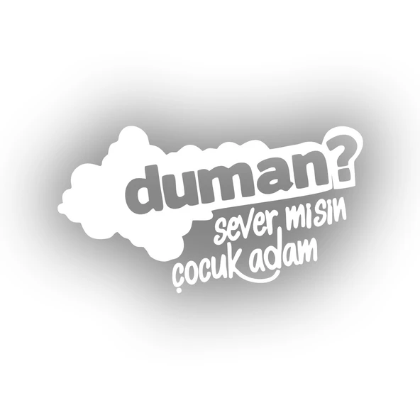 Duman Sever Misin Çocuk Adam Araba Sticker 17x17 Cm Beyaz ürün görseli 1
